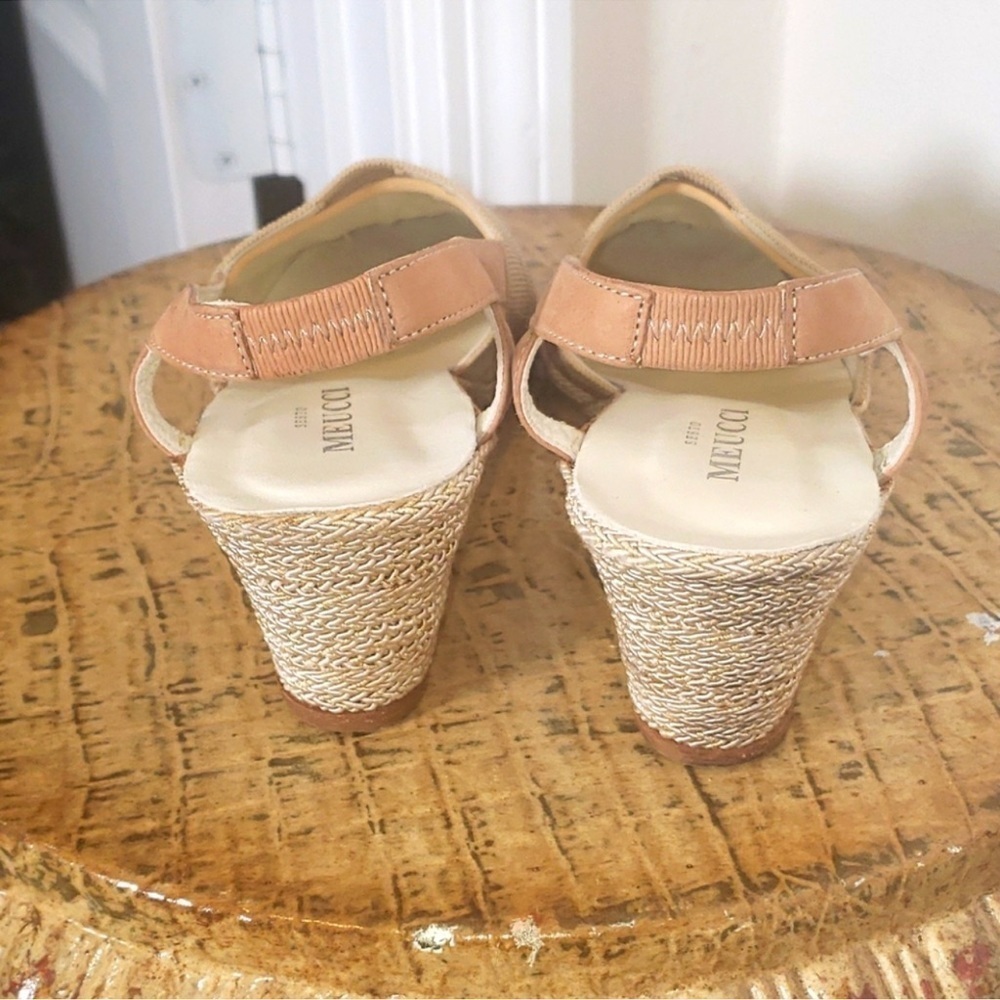 090. Sesto Meucci of Florence Italian gold wedges size 9 - Picture 4 of 8